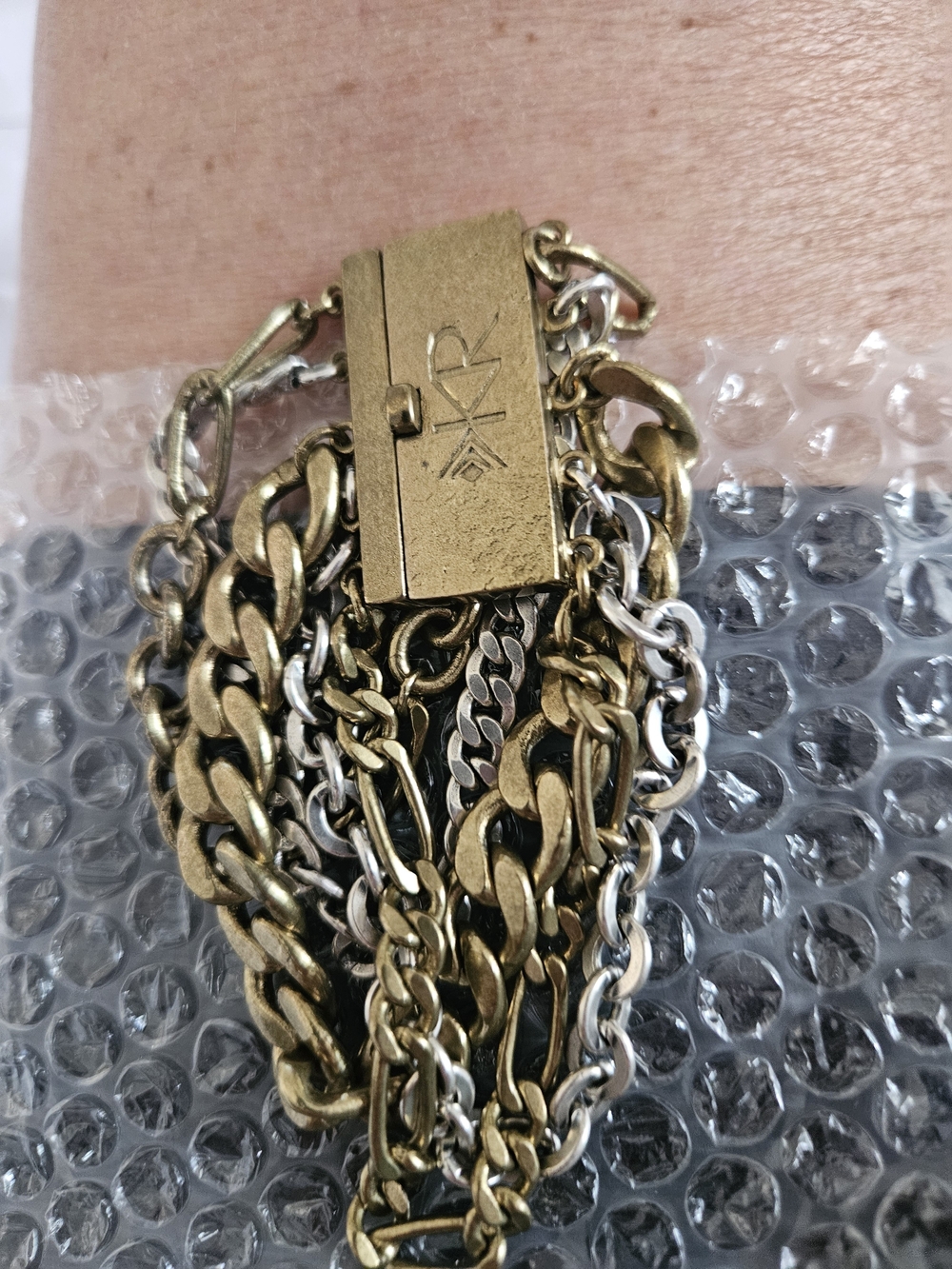 Silpada K & R Tough Luxe Chain Bracelet in Brass and Silver